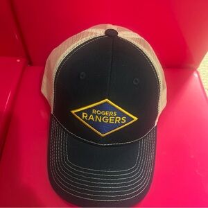 US Army Hat Mens Rogers Rangers Snap Back Cap Mesh Back White & Blue Military
